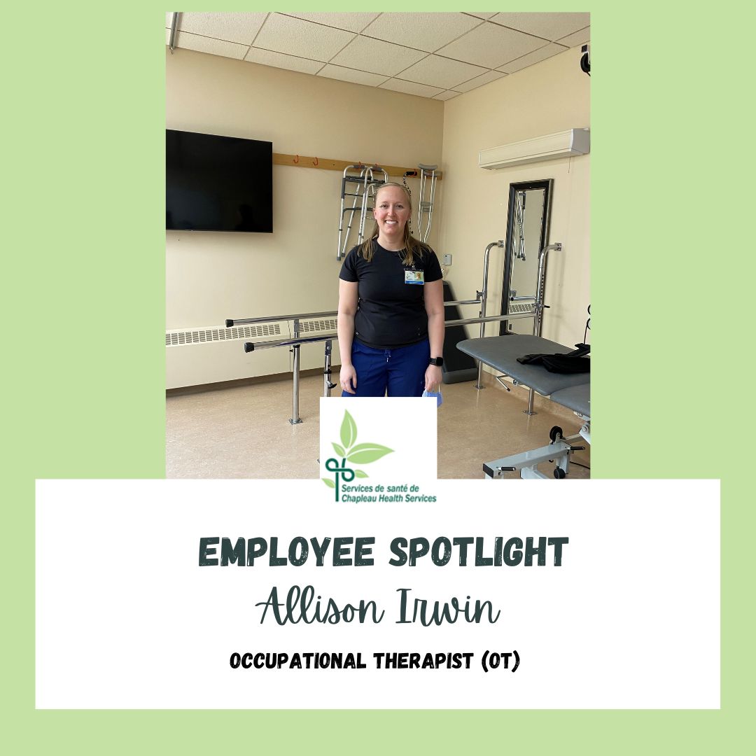 Allison Irwin in the physiotherapy room