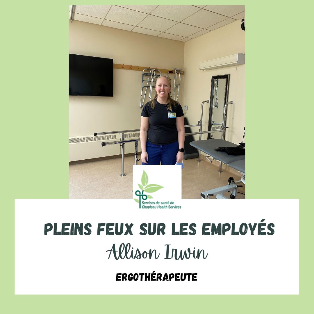 Allison Irwin in the physiotherapy room